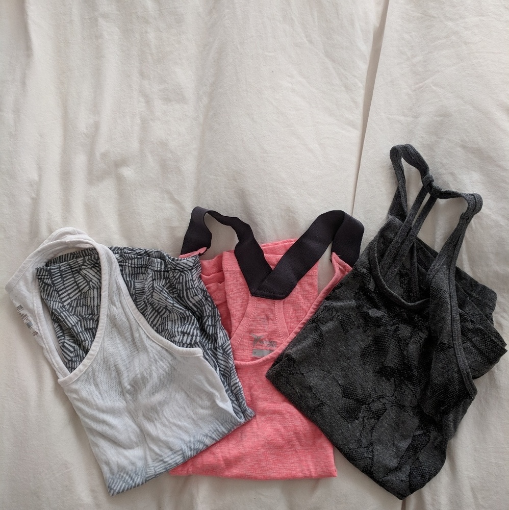 Lot of 3 racerback workout tops